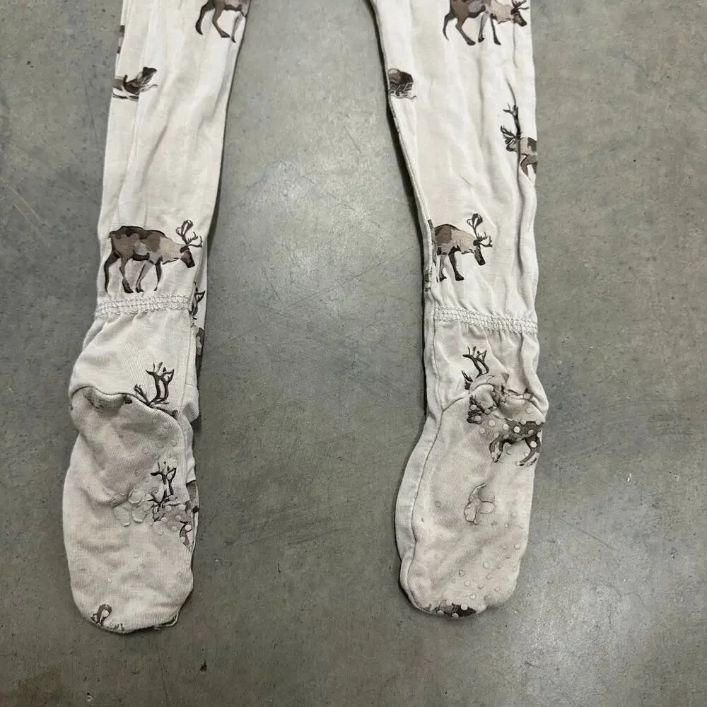 Kyte Baby Bamboo Zippered Footie Sleeper Pajamas Reindeer Deer 12-18M